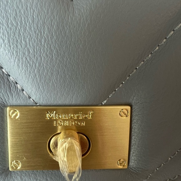 NWT Moncrief of London Cathryn Elegant Blue Quilted Shoulder Bag - Picture 7 of 13